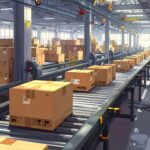 Automated parcel conveyor system improving fulfillment efficiency.