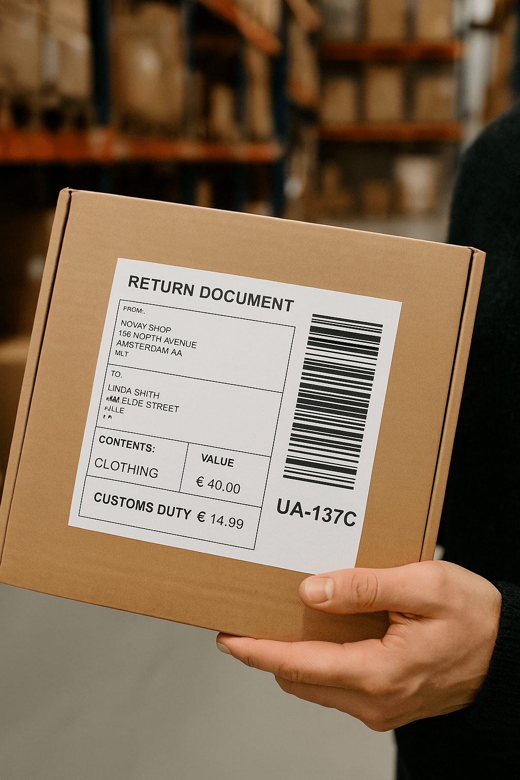 Returned e-commerce package illustrating fulfillment and returns management.