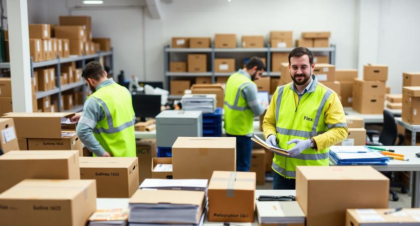a professional logistics team preparing ecommerce shipments for rapid European distribution.